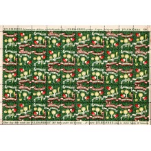 1951 - Danmark - Julemærkeark  Udsnit af pyntet juletræ - Frimærke - Postfrisk.